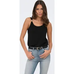 Top de mujer sin mangas con detalle metálico