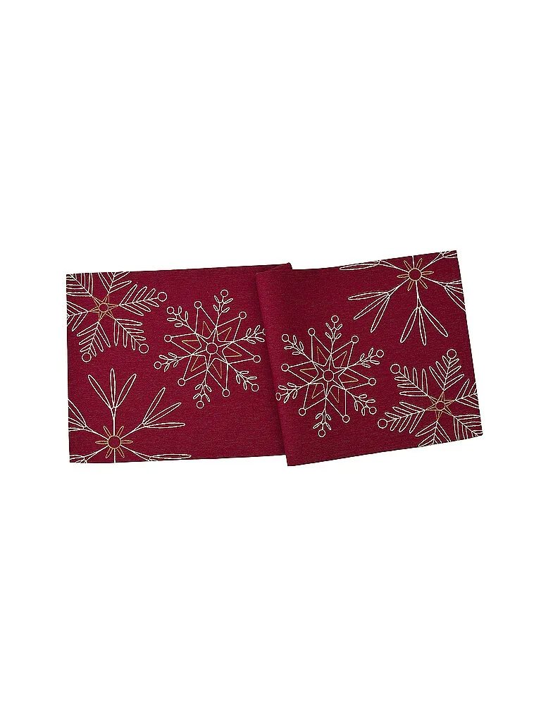 Runner da tavola natalizio 50x138cm SNOWFLAKES Rosso rosso - Sander - FashionsVida