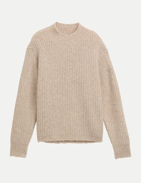 Relaxed-Fit Strickpullover Beige M