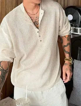 Summer Loose Long Sleeved T-shirt Men's Casual Thin Cut Hollow Top - Aliexpress - FashionsVida