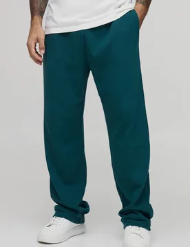 Men's Straight Fit Waffle Joggers Teal Size Large Teal L - boohooMAN - FashionsVida