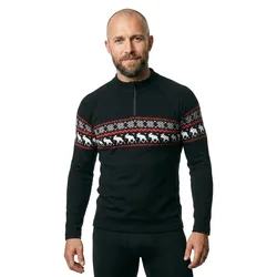 T-shirt à Manches Longues Avec Demi-zip Waron 9091 Black S-M