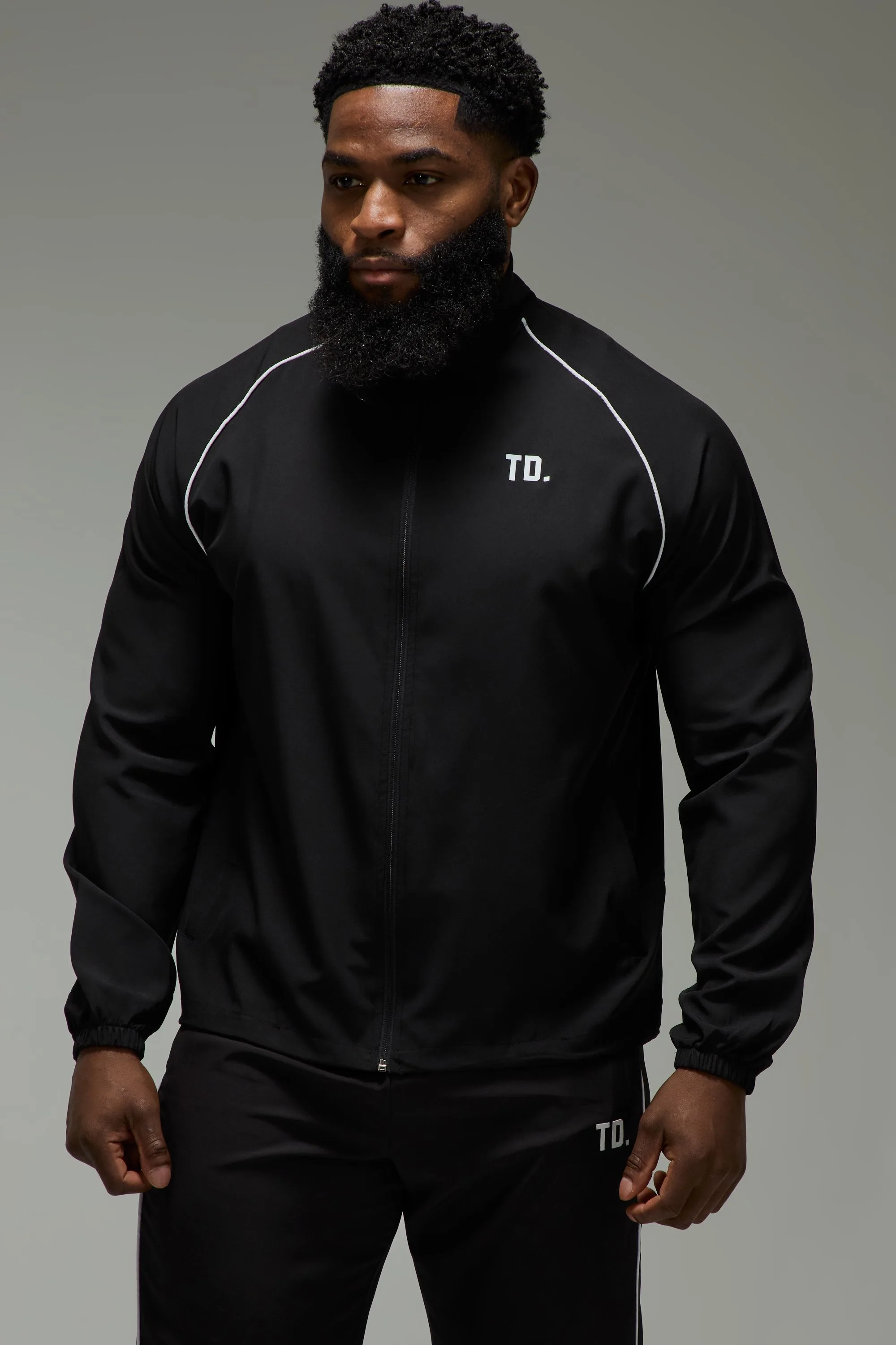 Mens Training Dept Woven Track Jacket - Black - Size X-Large - boohooMAN - FashionsVida