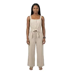 Tuta Senza Maniche Caro Linen Oxford Tan L