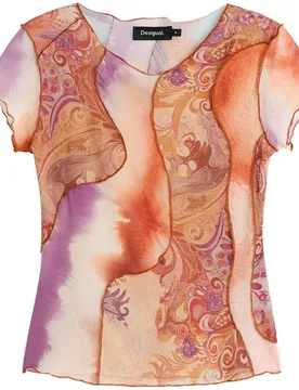 Camiseta de mujer manga corta estampada - Desigual - FashionsVida