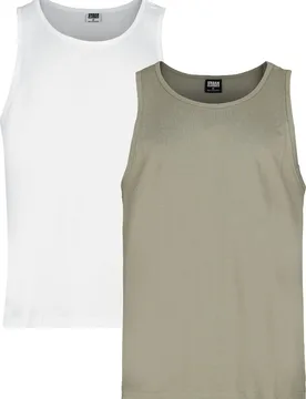 Tank-Top - Jersey Loose Tank Doublepack - S bis XL - für Männer - Größe M - oliv - Männer - male - Urban classics - FashionsVida