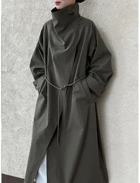 British Collar Trench Coat Women Autumn New Retro Long Loose Coat - Aliexpress - FashionsVida
