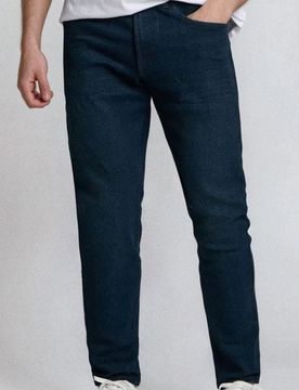 Jeans slim con effetto slavato - steel blue