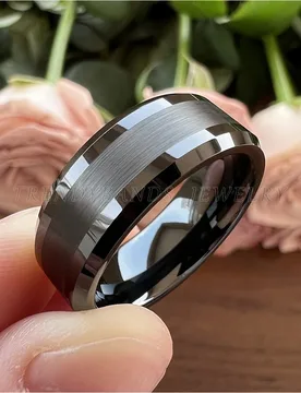 Wholesale Dropshipping Men Women Wedding Wedding Band Tungsten Carbide Rings Beveled Edges Polished Brushed 6mm Comfort Fit - Aliexpress - FashionsVida