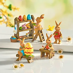 Osterdeko Figuren Hasenschule 5-tlg