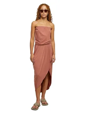 Vestito Lungo Senza Maniche Viscose Terracotta 5XL
