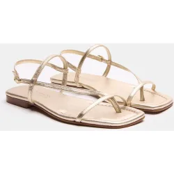 Sandalias planas de mujer de piel