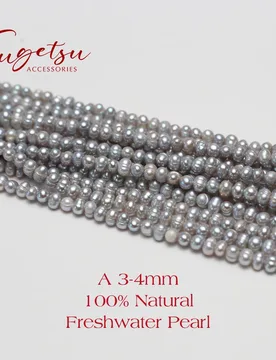 A 3-4mm Natural Freshwater Pearl Gray Near Round Pearl Beads Charms for DIY Women Men Necklace Jewelry Making Accessories - Aliexpress - FashionsVida