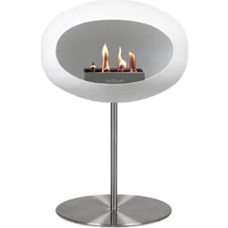Biochimenea Bioetanol Ground Steel Low Cúpula Blanca - Poste - Plato