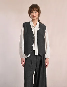 Chaleco de mujer corto efecto ante - Molly Bracken - FashionsVida