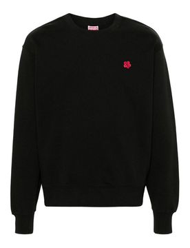 Felpa in cotone con patch floreale Boke