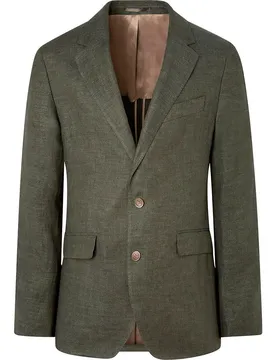 Veste Linen Delave Hopsack Khaki Green 42 male