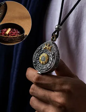 Retro Steel Alloy Locket Necklace Eight Treasures of Buddhism pattern Buddhist Exquisite Pendants Necklac Accessories Jewelry - Aliexpress - FashionsVida