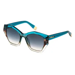 Lunettes De Soleil Sfu885v Geometric Shiny Blue Grad.Green Smoke Gradient Yellow/CAT2