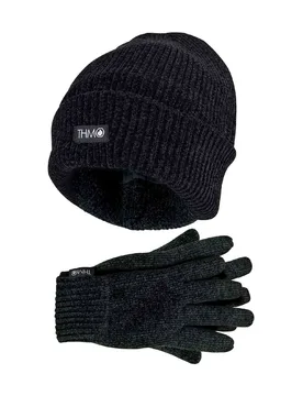 Ladies Thinsulate Chenille Hat & Gloves Set - - Size: ONESIZE - THMO - FashionsVida