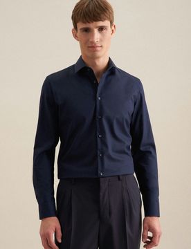 Slim Business Hemd Uni Blau 39