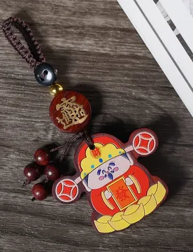 Wooden Carved God of Wealth Phone Pendant Keychain Accessory Cute Traditional Chinese Style New Small Hanging Ornament Gifts - Aliexpress - FashionsVida