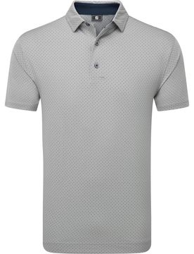 Polo Stretch Lisle Dot Print, grau s
