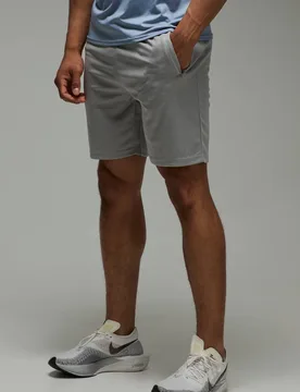 Herren Herren Active Zip-Taschen Stretch 7 Zoll Gym Short Light Grey Größe Small - boohooMAN - FashionsVida
