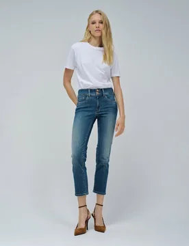 Vaqueros de mujer secret push in cropped slim - Salsa Jeans - FashionsVida