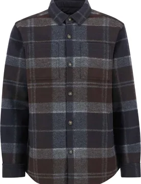 Sur-chemise à motif tartan - Chapter Tailored Check Overshirt Midnight Oak Tartan - Taille M - Navy - Barbour - FashionsVida