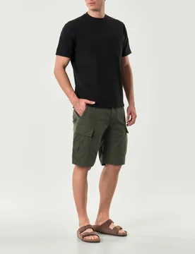 Bermuda tasconato verde militare in ripstop di cotone con coulisse - My Stuff - FashionsVida