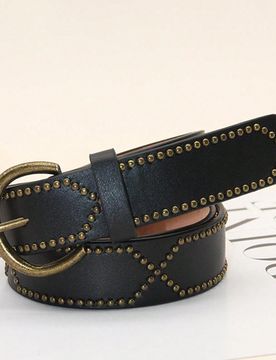 Pieza Cinturón de PU con tachuelas de moda con diseño de hebilla única para jeans y faldas de mujer, para Halloween, verano, escuela, otoño, Hallo