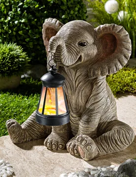 Dekofigur Elefant mit Solar-Laterne - Gainsborough - FashionsVida
