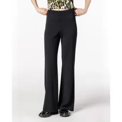 Pantalón acampanado de mujer de punto liso