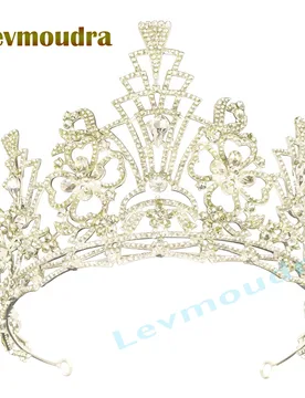 Levmoudra Elegant Wedding Crown for Brides Rhinestone Pearls Tiaras and Crowns Bridal Hair Jewelry Prom Pageant Headpiece - Aliexpress - FashionsVida