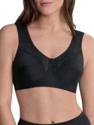 Womens Microenergen Support Soft Cup Bra - Black Polyamide - Size 46e