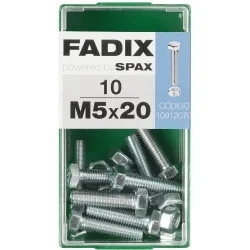 Tornillo Cabeza Hexagonal + Tuerca M5 x 20 mm - Caja 10 Uds