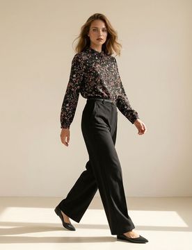 Camicia in viscosa con fantasia floreale - multicolor