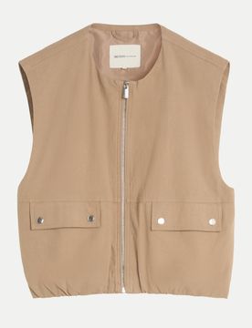 Loose-Fit Sommerweste Beige S