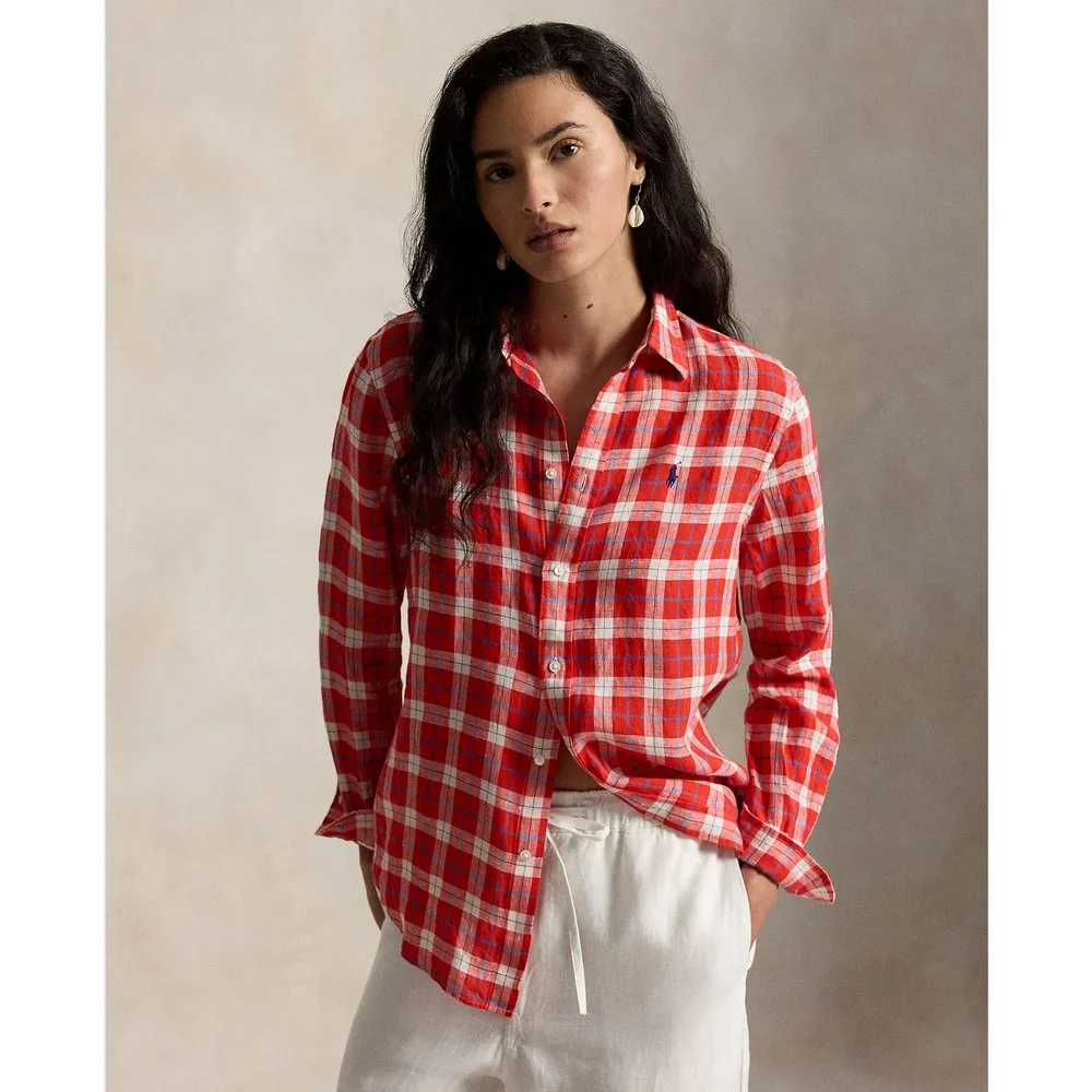 Camisa de mujer de lino de manga larga - Polo Ralph Lauren - FashionsVida