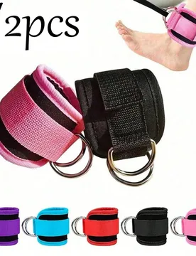 Piezas Correas de tobillo ajustables con anillo en D y soporte, envolturas de tobillo transpirables para entrenamiento de piernas, patadas de glúteos - Shein - FashionsVida