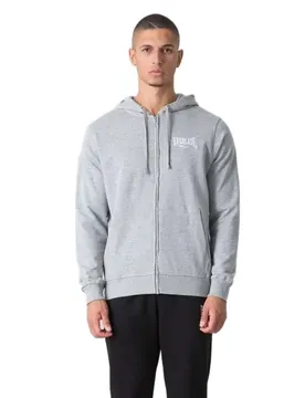 Sweat-shirt à Zip Unbrushed Stretch Small Logo Grey Melange L