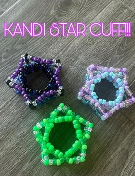 Kandi Star Cuff Bracelet, Premade or Customizable, Perfect Party Favors, Birthday Gift, Christmas Gift, Festival and Rave, Handm - Aliexpress - FashionsVida