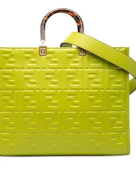 Medium Zucca Embossed Leather Sunshine Shopper Tote - Fendi - FashionsVida