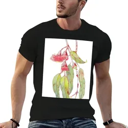 Flowering Silver Princess Eucalyptus Watercolor T-Shirt Work Casual Loose Fit T-Shirt