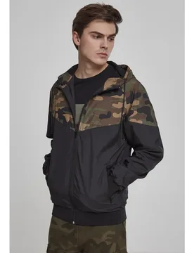Veste Windcheater Pattern Black / Military S - Urban classics - FashionsVida