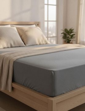 Lenzuolo Di Cotone Con Angoli 140x200 - grigio scuro