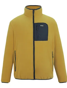 Mens Frankie Full Zip Fleece Jacket (Wood Brown/navy) - Mustard - Size Large - Regatta - FashionsVida