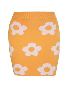 Swirly Falda naranja / blanco