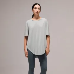 Camiseta de modal de manga corta de yoga de mujer